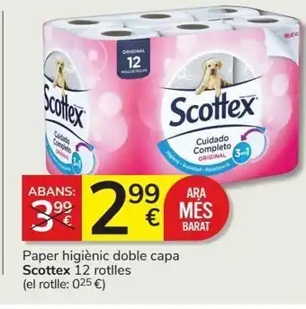 Consum Papel higiénico doble capa scottex 12 rollos oferta
