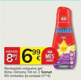 Consum Lavavajillas máquina gel lima y limón todo en 1 somat 60 lavados oferta
