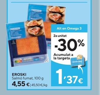 Caprabo Salmón ahumado eroski oferta
