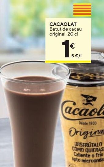 Caprabo Batido de chocolate cacaolat oferta