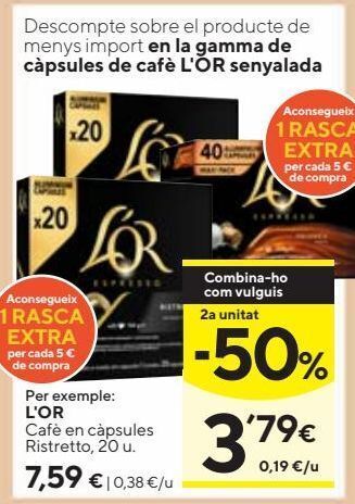 Caprabo Cápsulas de café l'or oferta