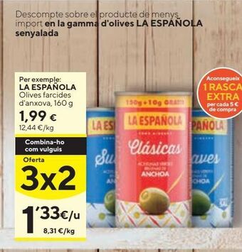 Caprabo Aceitunas rellenas de anchoa la española oferta