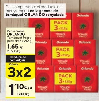 Caprabo Tomate frito orlando oferta