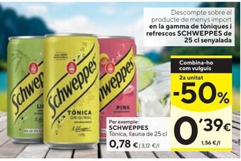 Caprabo Tónica schweppes oferta