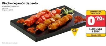 AhorraMas Pincho de jamón de cerdo oferta