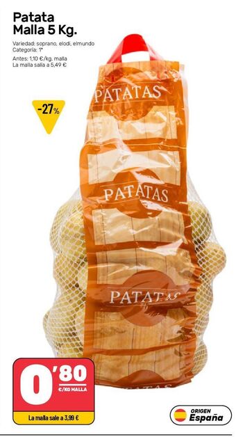 AhorraMas Patata malla 5 kg oferta