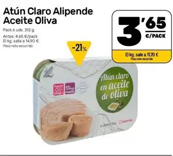 AhorraMas Atún claro alipende aceite oliva oferta