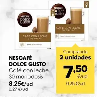 Autoservicios Familia Café con leche, 30 monodosis nescafé® dolce gusto® oferta