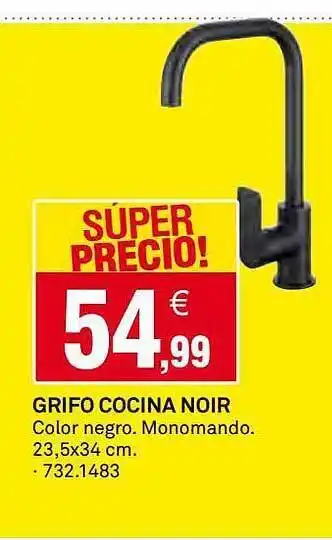 Bricoking Grifo Cocina Noir oferta