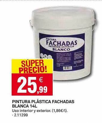 Bricoking Pintura Plástica Fachadas Blanca 14l oferta