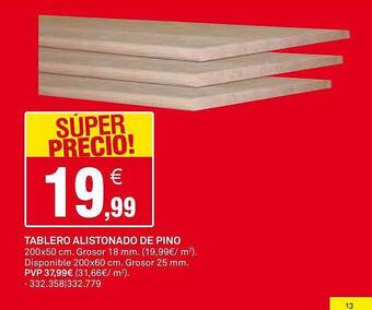 Bricoking Tablero Alistonado De Pino oferta