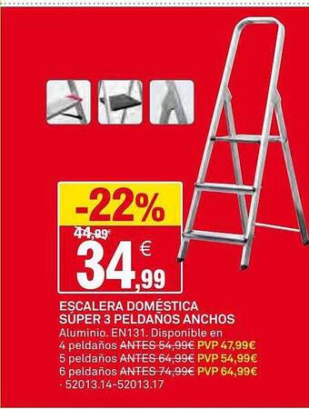 Bricoking Escalera Doméstica Súper 3 Peldaños Anchos oferta