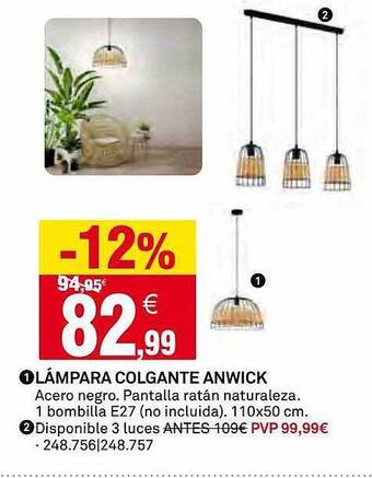Bricoking Lámpara Colgante Anwick oferta