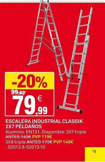 Bricoking Escalera Industrial Classik 2x7 Peldaños oferta