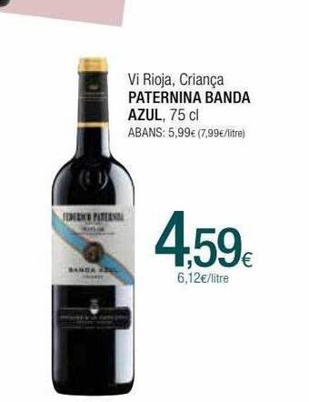 Condis Vi Rioja Criança Paternina Banda Azul oferta