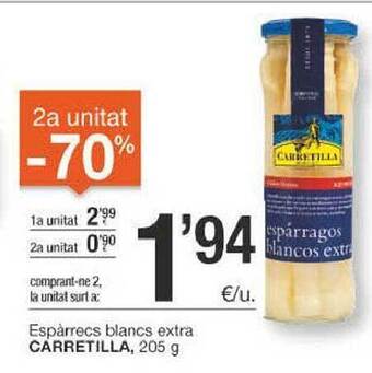 BonpreuEsclat 2a Unitat -70% Espàrrecs Blancs Extra Carretilla oferta
