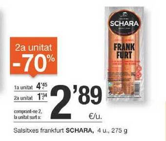 BonpreuEsclat 2a Unitat -70% Salsitxes Frankfurt Schara oferta
