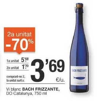 BonpreuEsclat 2a Unitat -70% Vi Blanc Bach Frizzante Do Catalunya oferta