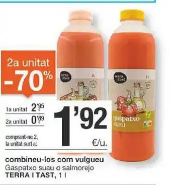 BonpreuEsclat 2a Unitat -70% Gaspatxo Suau O Salmorejo Terra I Tast oferta