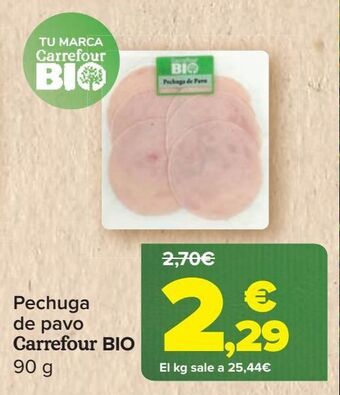 Carrefour Pechuga de pavo carrefour bio oferta
