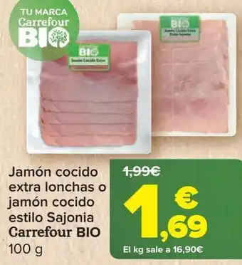Carrefour Jamón cocido estilo sajonia carrefour bio oferta