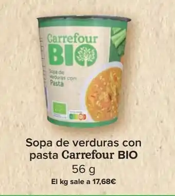 Carrefour Sopa de verduras con pasta carrefour bio oferta
