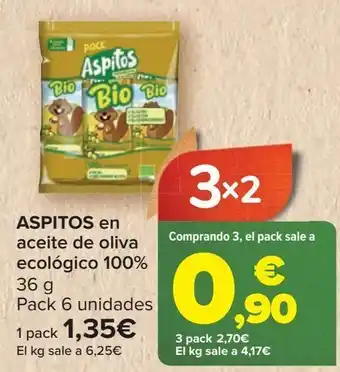 Carrefour Aspitos en aceite de oliva ecológico 100% oferta