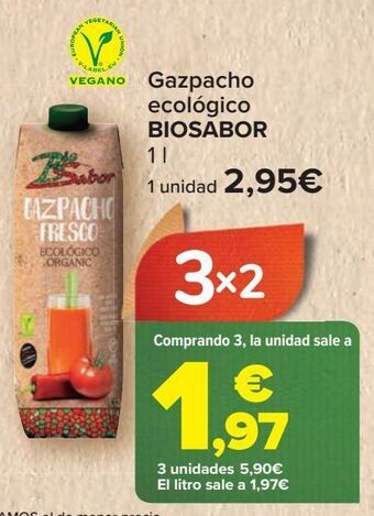 Carrefour Gazpacho ecológico biosabor oferta