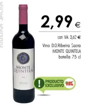 Cash Ifa Monte Quintela Vino D.O.Ribeira Sacra botella 75 cl oferta
