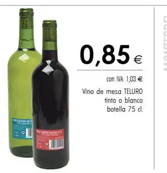 Cash Ifa Vino de mesa Teluro tinto o blanco botella 75 cl oferta
