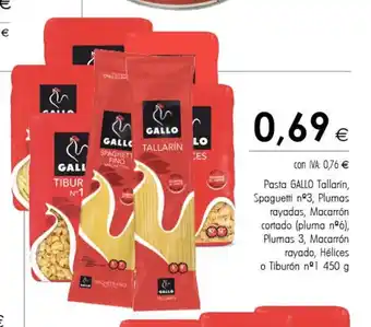 Cash Ifa Pasta Gallo Tallarín. Spaguetti n °3, Plumas rayadas oferta