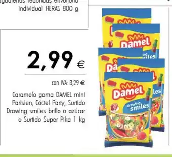 Cash Ifa Damel Caramelo goma mini Parisien Cóctel Party, Surtido Drawing smiles brillo o azúcar o Surtido Super Pika 1 kg oferta