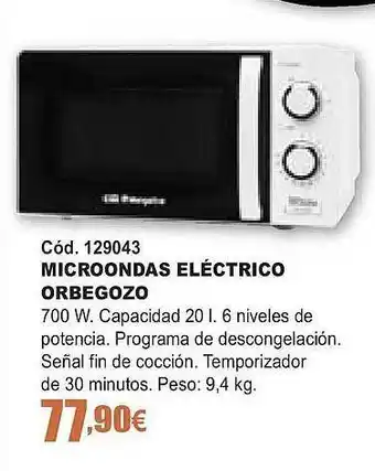 ferrOkey Microondas Eléctrico Orbegozo oferta