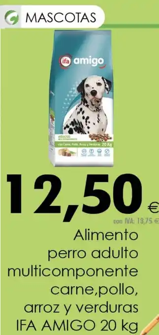 Cash Ifa IFA Amigo Alimento perro adulto multicomponente carne, pollo arroz y verduras 20 kg oferta