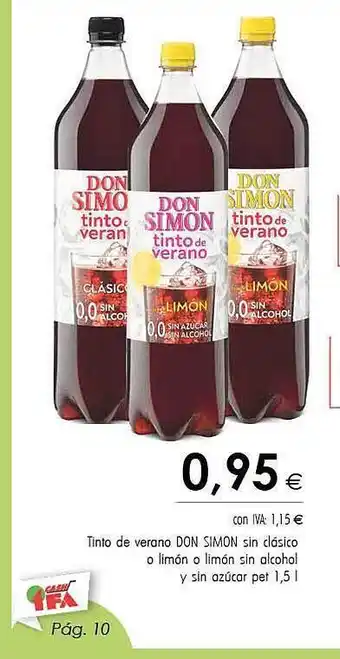 Cash Ifa Tinto De Verano Don Simon Sin Clásico O Limón O Limón Sin Acohol Y Sin Azúcar oferta