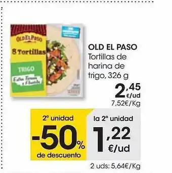 Eroski 2a Unidad -50% De Descuento Old El Paso Tortillas De Harina De Trigo oferta