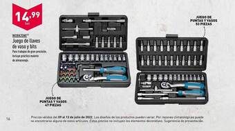 ALDI Workzone Juego De Llaves De Vaso Y Bits oferta