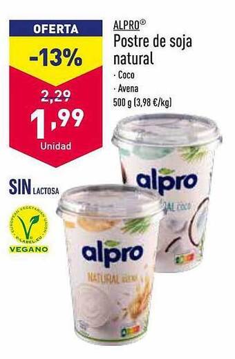 ALDI Alpro Postre De Soja Natural oferta