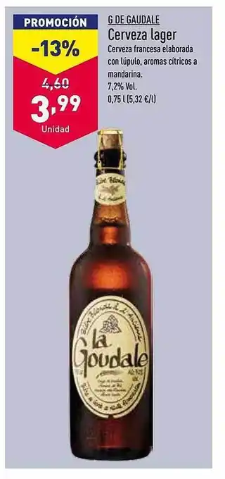 ALDI G De Gaudale Cerveza Lager oferta