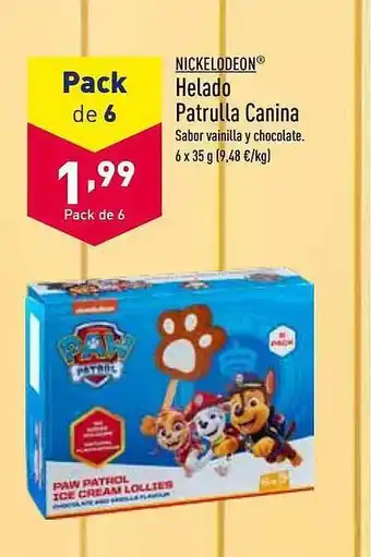 ALDI Nickelodeon Helado Patrulla Canina oferta