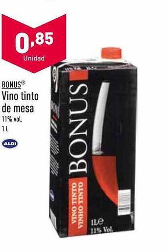 ALDI Bonus Vino Tinto De Mesa oferta