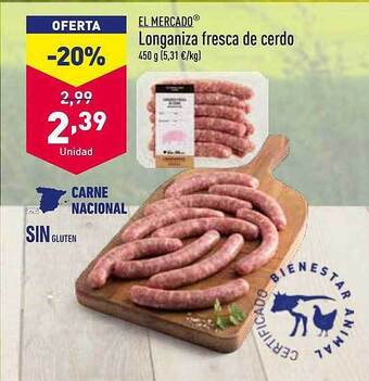 ALDI El Mercado Longaniza Fresca De Cerdo oferta