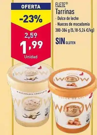 ALDI Flete Tarrinas oferta
