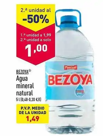 ALDI Bezoya Agua Mineral Natural oferta