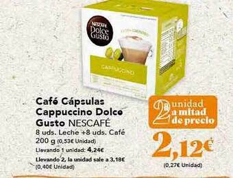 Gadis Café Cápsulas Cappuccino Dolce Gusto Nescafé oferta