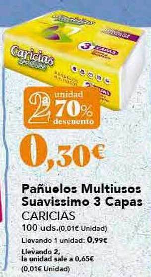 2a Unidad 70% Descuento Pañuelos Multiusos Suavissimo 3 Capas Caricias