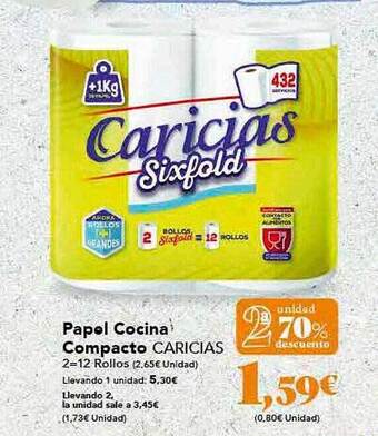Gadis 2a Unidad 70% Descuento Papel Cocina Compacto Caricias oferta