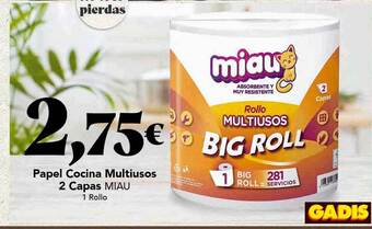 Gadis Papel Cocina Multiusos 2 Capas Miau oferta