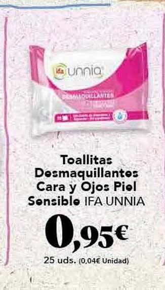 Gadis Toallitas Desmaquillantes Cara Y Ojos Piel Sensible Ifa Unnia oferta