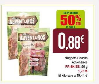 Masymas La 2a Unidad 50% Dto Nuggets Snacks Adventuros Friskies oferta